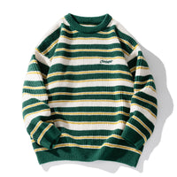 Men’s Striped Knitted Sweater in Casual Loose Fit | Essential Jumper for Winter