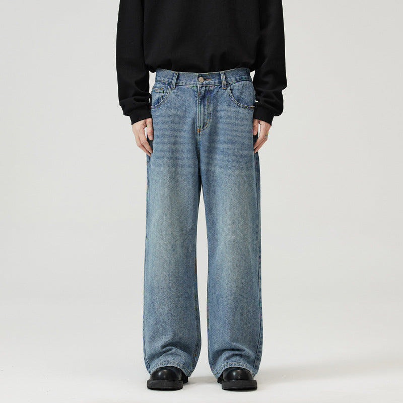 Men’s Loose Fit Jeans in Casual Streetwear Style | Wide Leg Denim Trousers