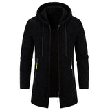 Men’s Zip Up Cardigan in Longline Hoodie Style | Warm Knitted Jumper
