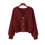 Women’s Chunky Knit Cardigan with V Neck | Warm Ladies Cardigan Sweater