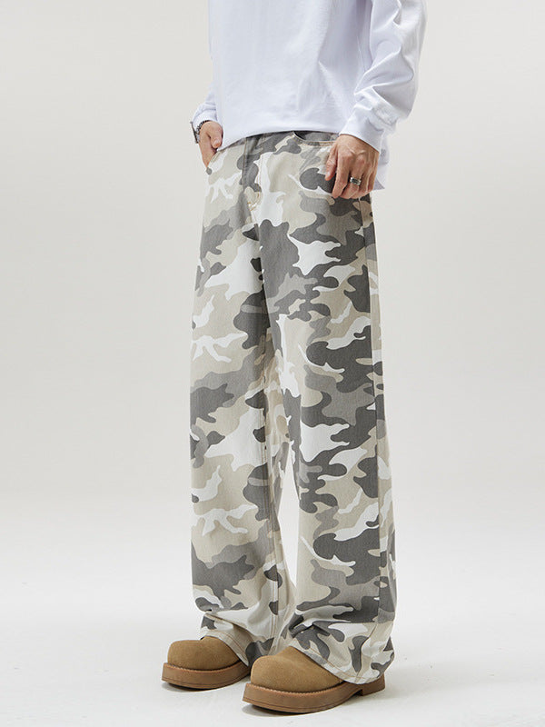 Men’s Cargo Jeans in Loose Fit Streetwear Style | Baggy Camo Trousers