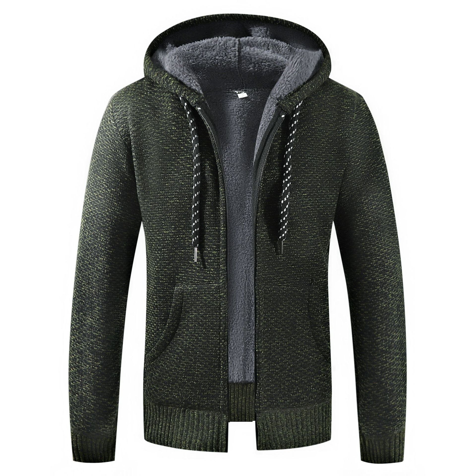 Men’s Checked Fleece Jacket in Casual Zip-Up Style | Warm Winter Jacket