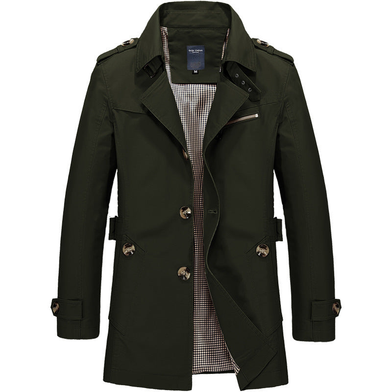 Men’s Trench Coat in Classic Long Style | Smart Casual Overcoat for All Seasons