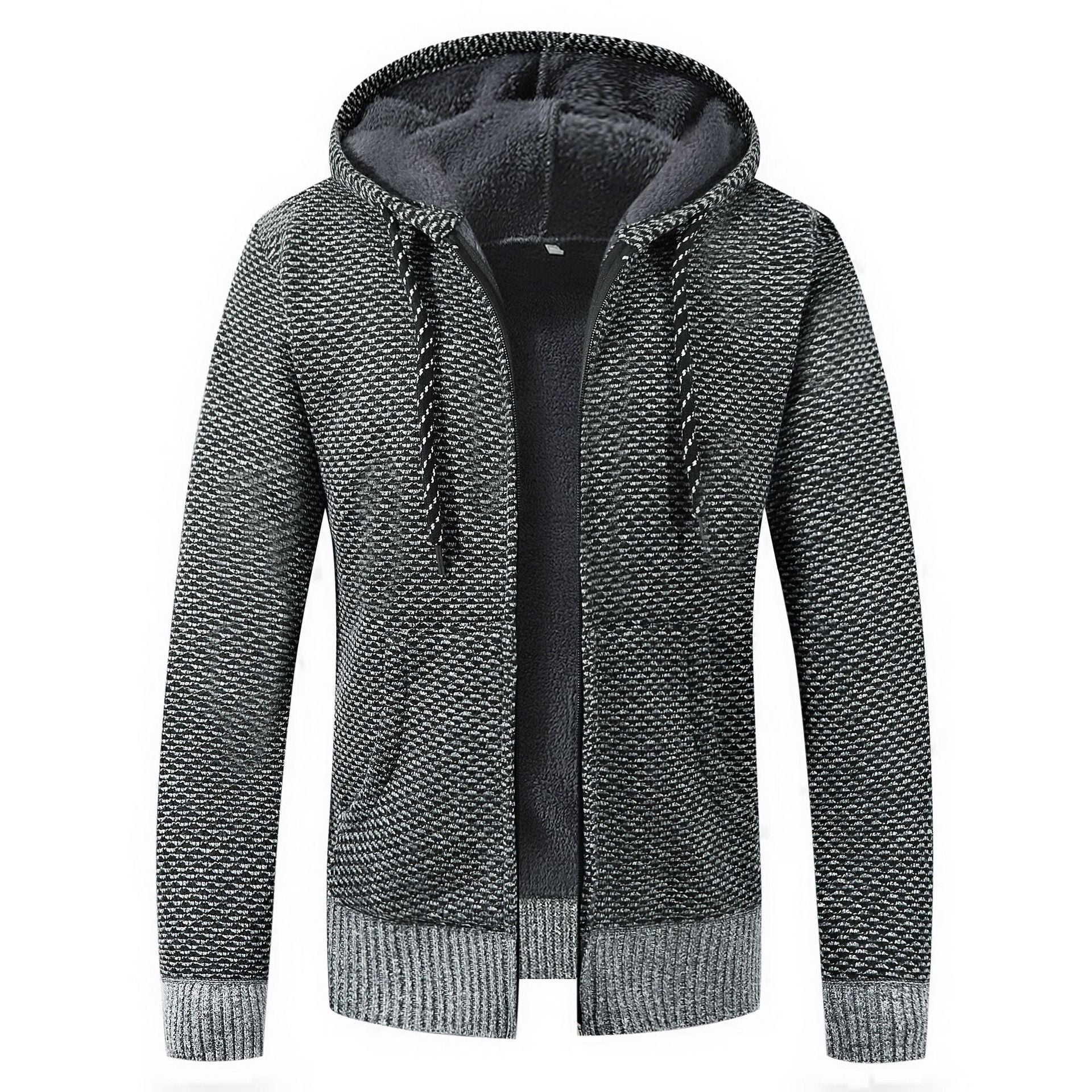 Men’s Checked Fleece Jacket in Casual Zip-Up Style | Warm Winter Jacket