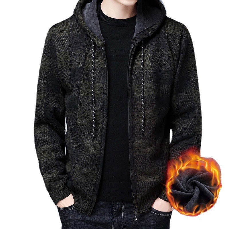 Men’s Checked Fleece Jacket in Casual Zip-Up Style | Warm Winter Jacket