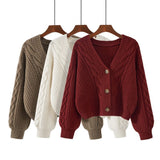 Women’s Chunky Knit Cardigan with V Neck | Warm Ladies Cardigan Sweater