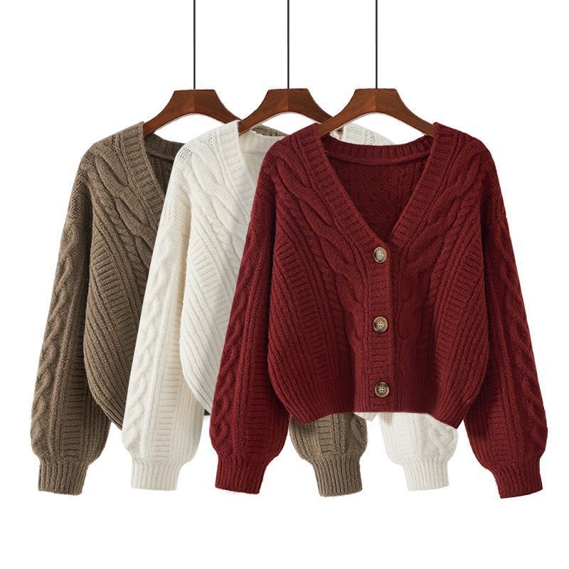 Women’s Chunky Knit Cardigan with V Neck | Warm Ladies Cardigan Sweater