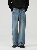 Men’s Loose Fit Jeans in Casual Streetwear Style | Wide Leg Denim Trousers