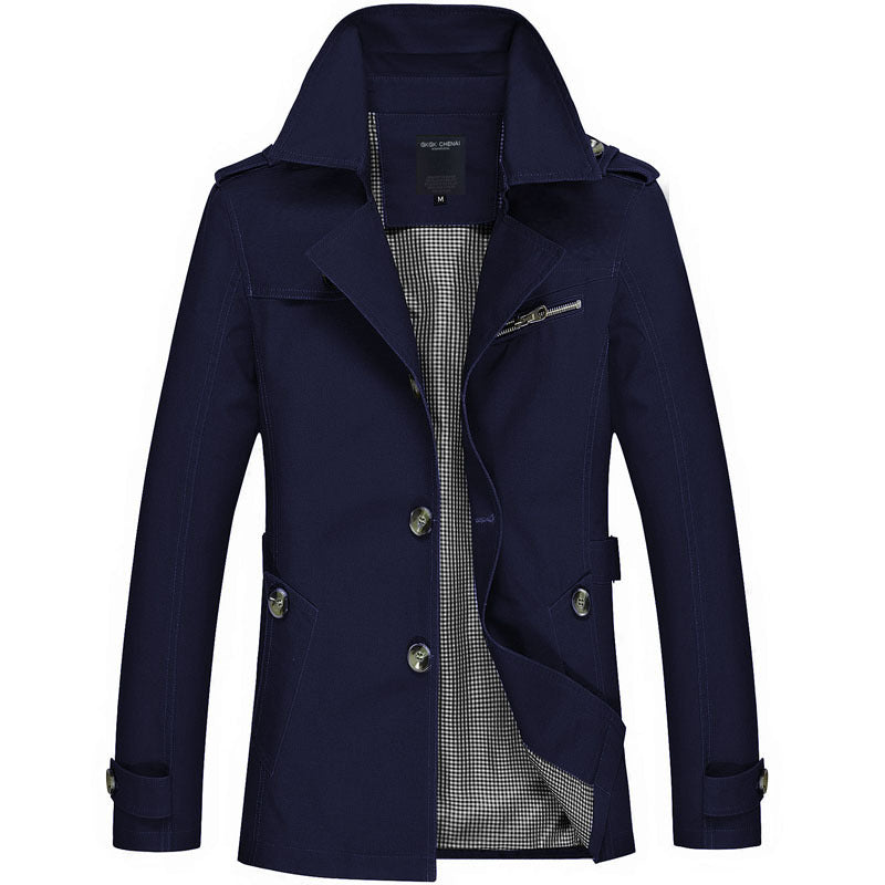 Men’s Trench Coat in Classic Long Style | Smart Casual Overcoat for All Seasons