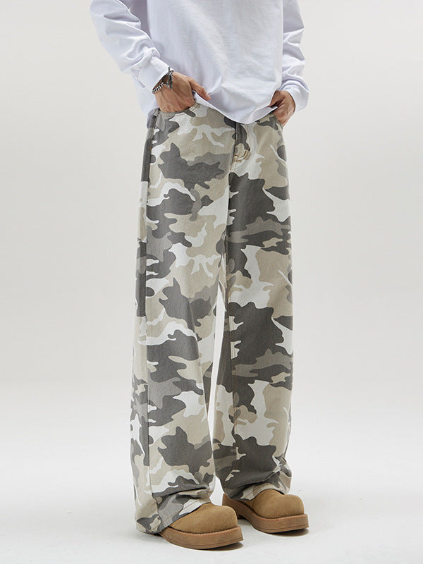 Men’s Cargo Jeans in Loose Fit Streetwear Style | Baggy Camo Trousers
