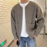 Men’s Zip Up Cardigan Vest in Minimal Knitwear Style | Casual Sleeveless Sweater