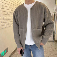 Men’s Zip Up Cardigan Vest in Minimal Knitwear Style | Casual Sleeveless Sweater