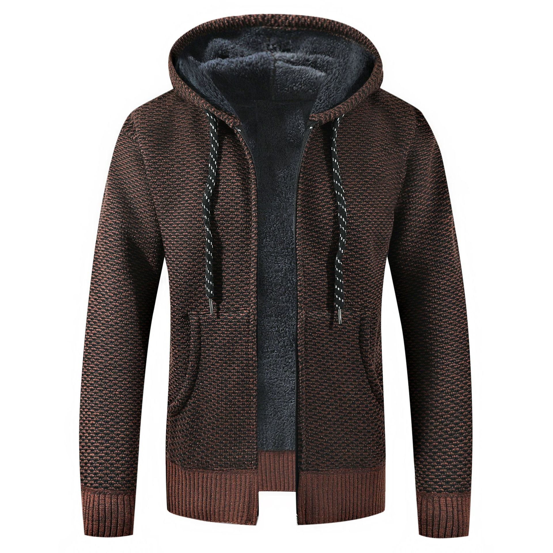 Men’s Checked Fleece Jacket in Casual Zip-Up Style | Warm Winter Jacket