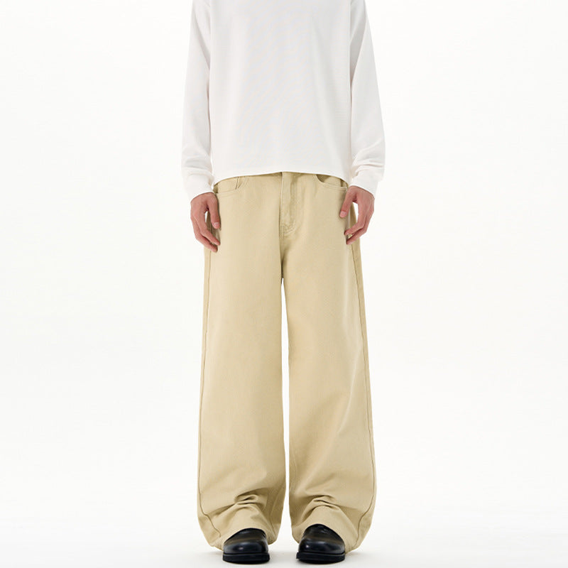 Men’s Loose Fit Jeans in Minimal Streetwear Style | Wide Leg Casual Trousers