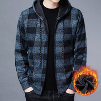 Men’s Checked Fleece Jacket in Casual Zip-Up Style | Warm Winter Jacket
