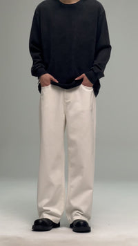 Men’s Loose Fit Jeans in Minimal Streetwear Style | Wide Leg Casual Trousers