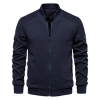 Men’s Autumn and Winter Jacket with Zip Front | Casual Warm Bomber Jacket
