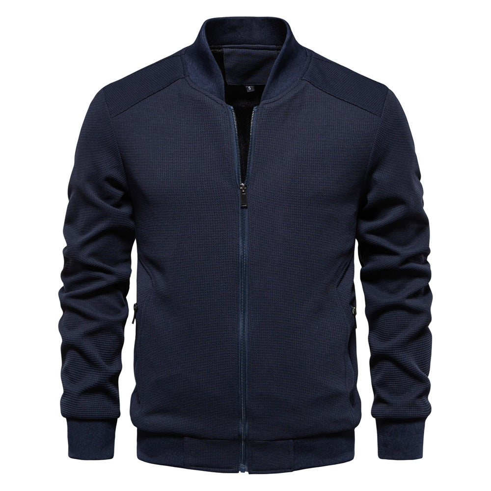 Men’s Autumn and Winter Jacket with Zip Front | Casual Warm Bomber Jacket