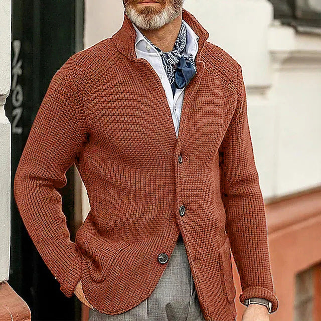 Men’s Knitted Cardigan in Smart Casual Style | Classic Button Up Sweater