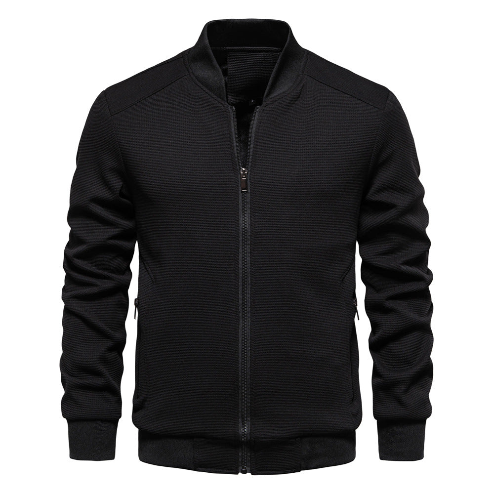 Men’s Autumn and Winter Jacket with Zip Front | Casual Warm Bomber Jacket
