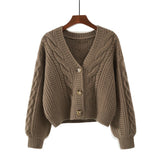 Women’s Chunky Knit Cardigan with V Neck | Warm Ladies Cardigan Sweater
