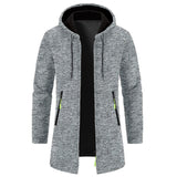 Men’s Zip Up Cardigan in Longline Hoodie Style | Warm Knitted Jumper