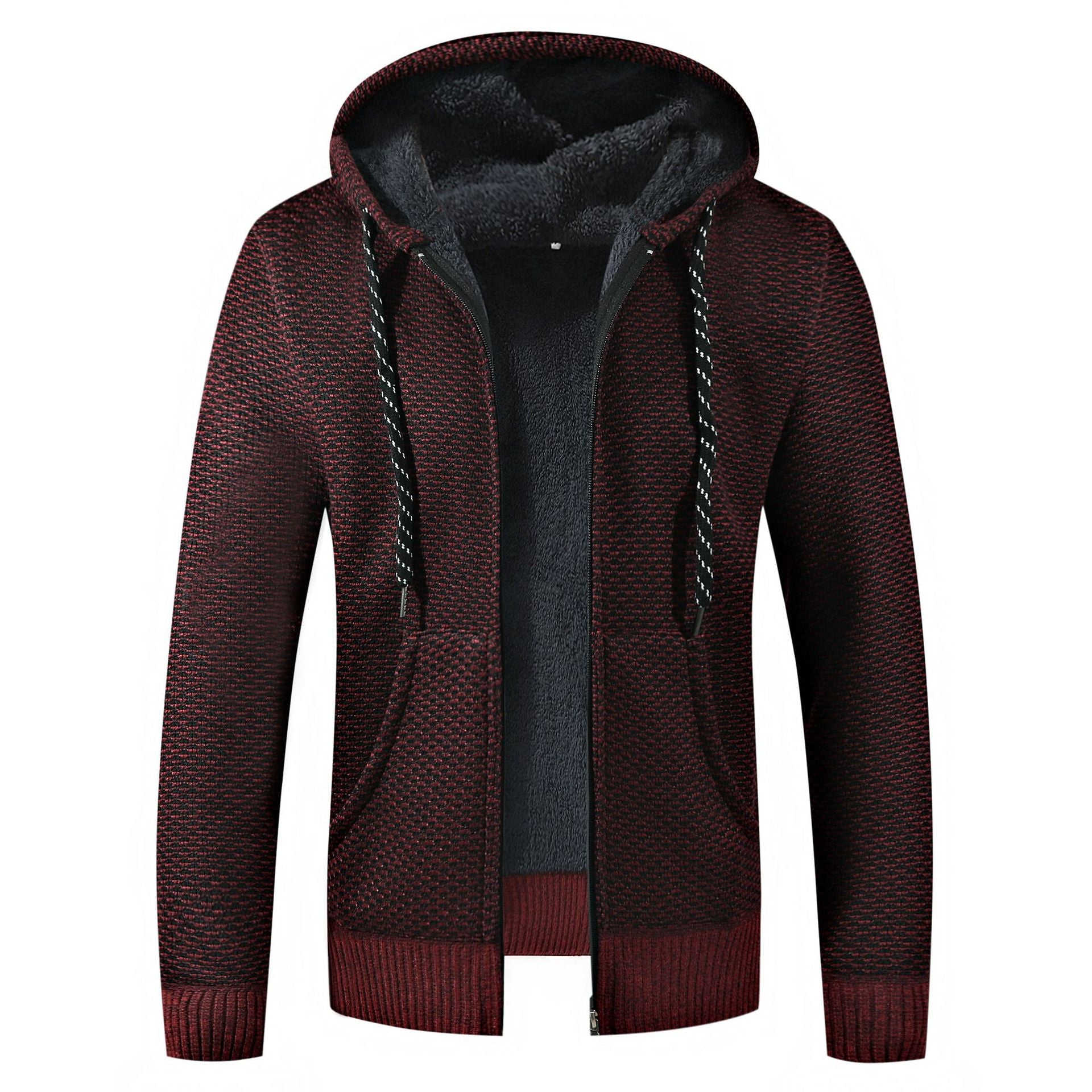 Men’s Checked Fleece Jacket in Casual Zip-Up Style | Warm Winter Jacket