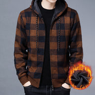 Men’s Checked Fleece Jacket in Casual Zip-Up Style | Warm Winter Jacket