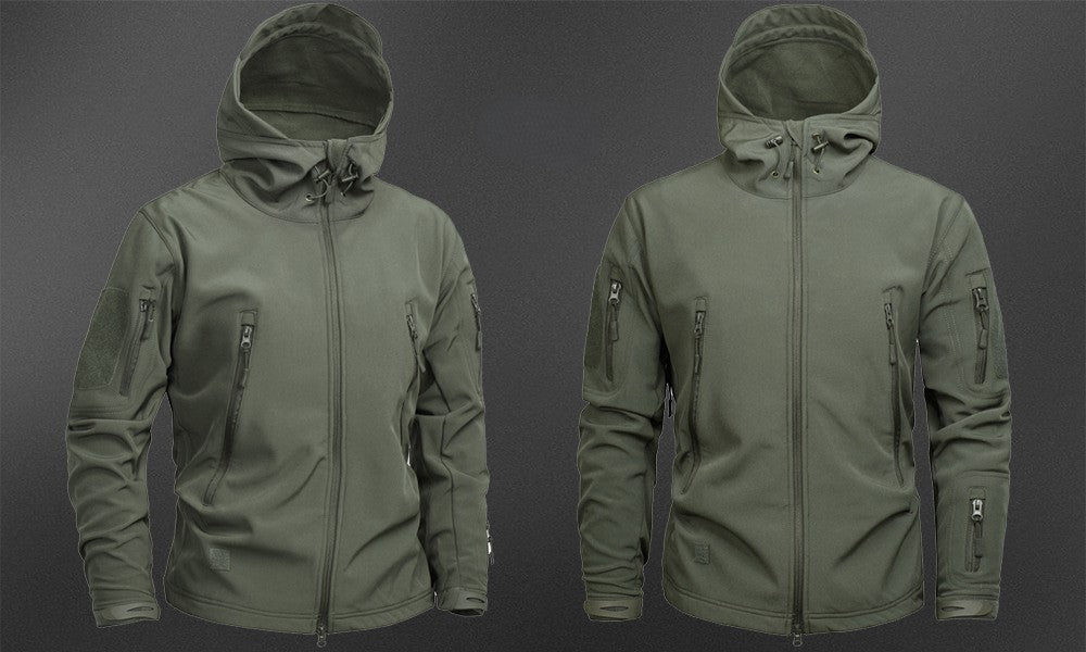 Men’s Softshell Fleece Jacket with Hood | Waterproof Outdoor Winter Coat