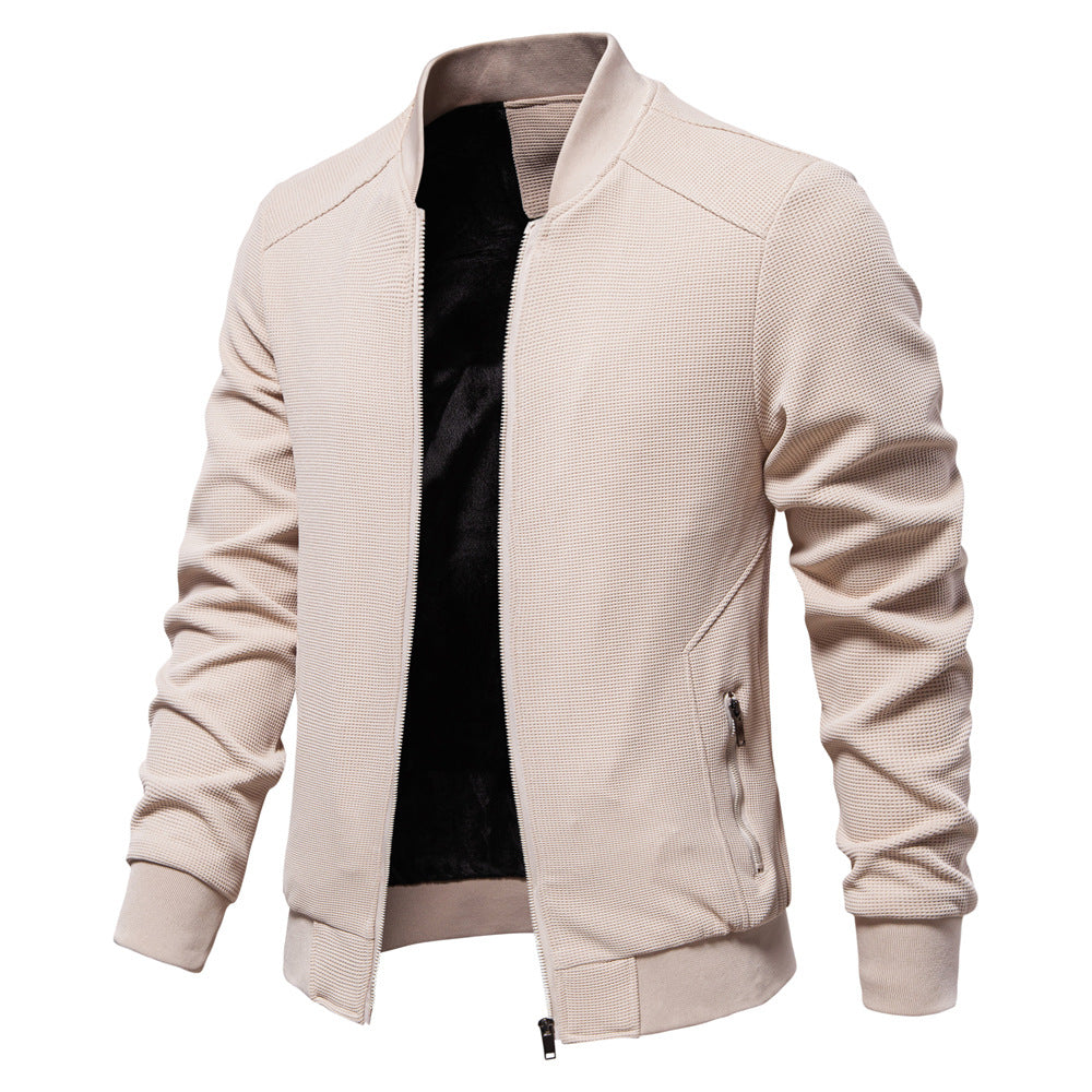 Men’s Autumn and Winter Jacket with Zip Front | Casual Warm Bomber Jacket