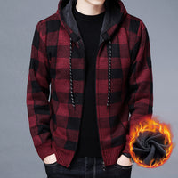 Men’s Checked Fleece Jacket in Casual Zip-Up Style | Warm Winter Jacket