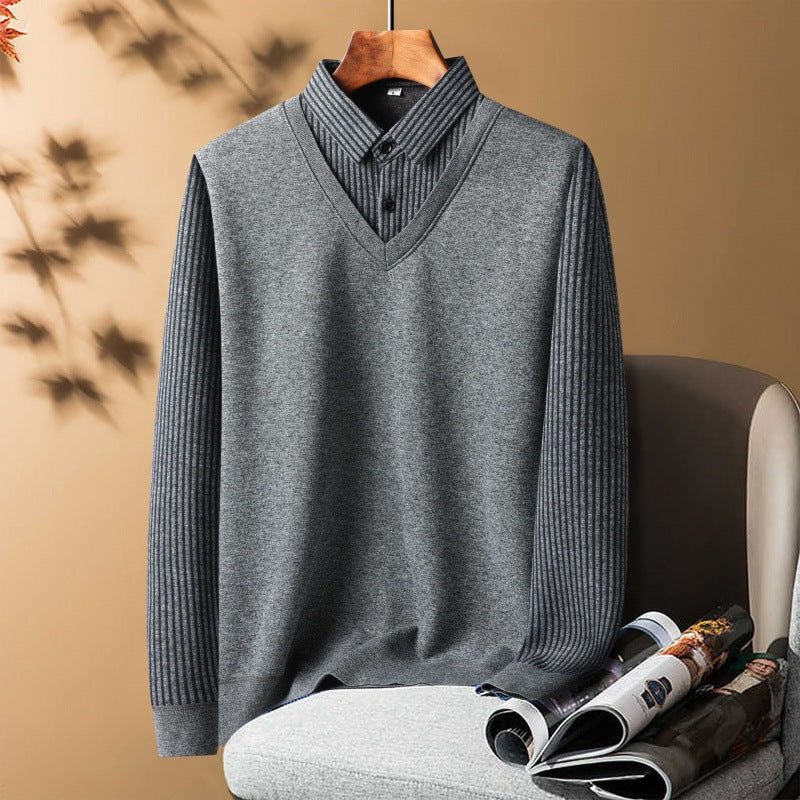 Men’s Two-Piece Sweater Set in Classic Knitwear Style | Smart Casual Layered Look