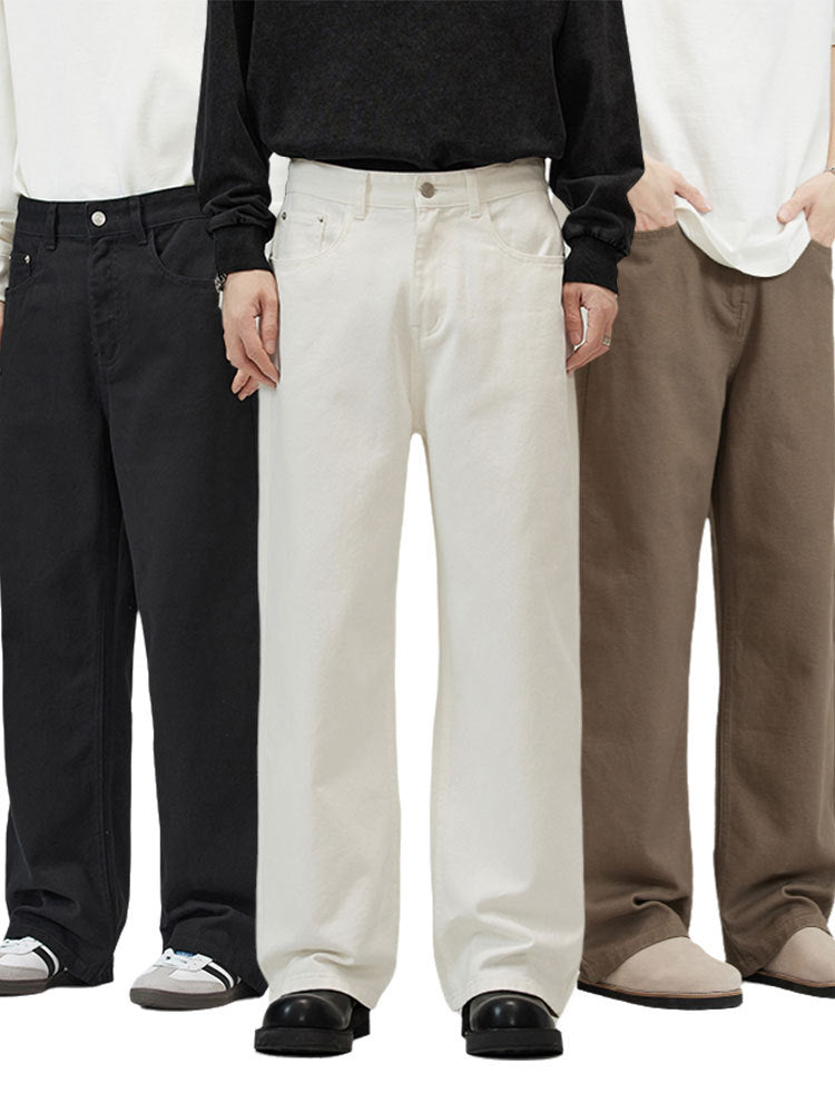 Men’s Loose Fit Jeans in Minimal Streetwear Style | Wide Leg Casual Trousers