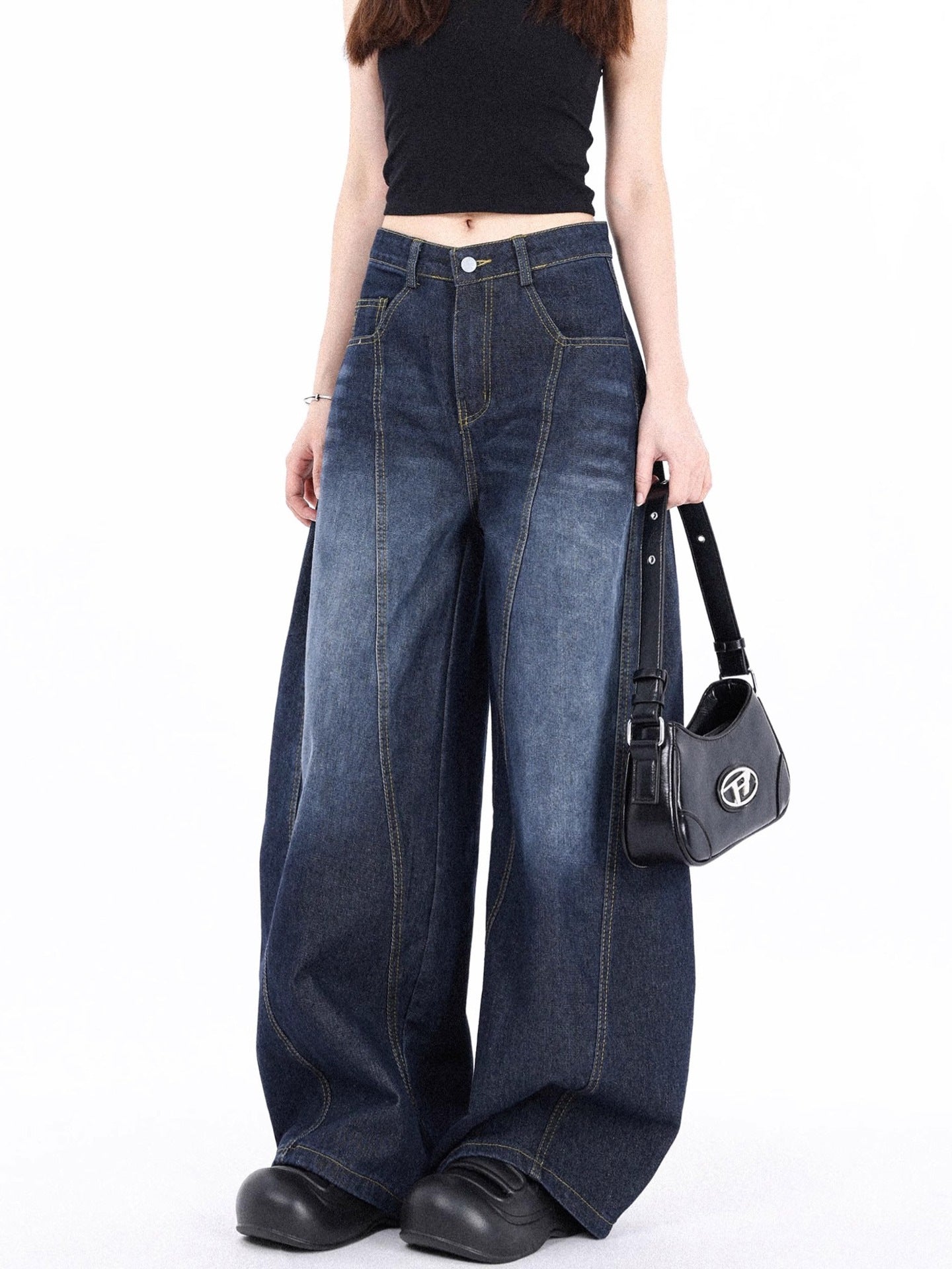 Women’s Wide Leg Baggy Jeans High Waist | Casual Ladies Trousers Denim Style