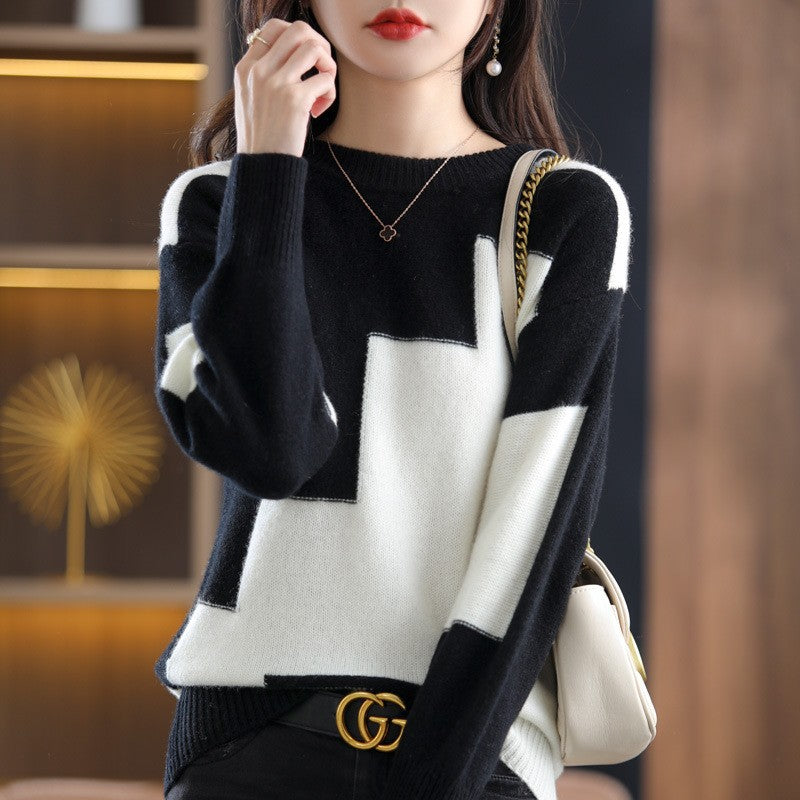 Women’s Knit Jumper in Classic Winter Style | Warm Ladies Sweater