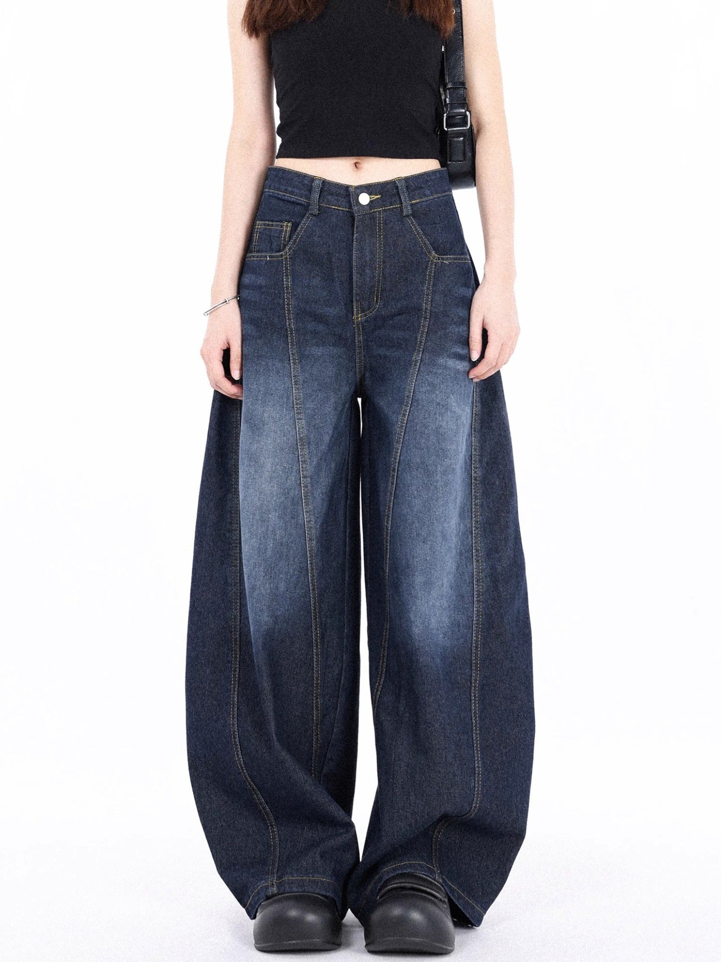 Women’s Wide Leg Baggy Jeans High Waist | Casual Ladies Trousers Denim Style