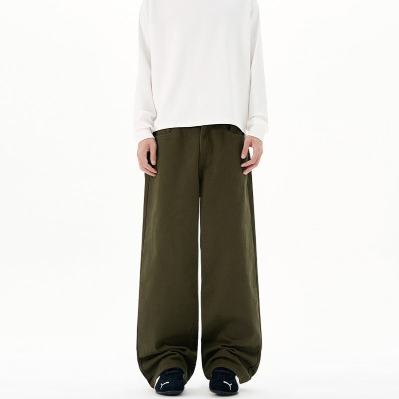 Men’s Loose Fit Jeans in Minimal Streetwear Style | Wide Leg Casual Trousers