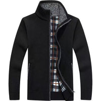 Men’s Fleece Zip-Up Jacket with Checked Lining | Warm Winter Coat