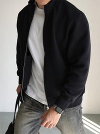 Men’s Zip Up Cardigan in Minimal Knitwear Style | Casual Everyday Sweater