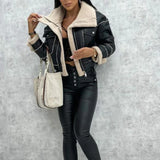 Women’s Short Winter Coat with Shearling Lining | Stylish Ladies Jacket