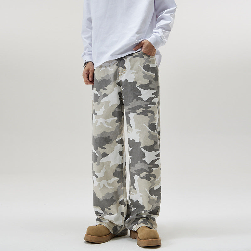 Men’s Cargo Jeans in Loose Fit Streetwear Style | Baggy Camo Trousers