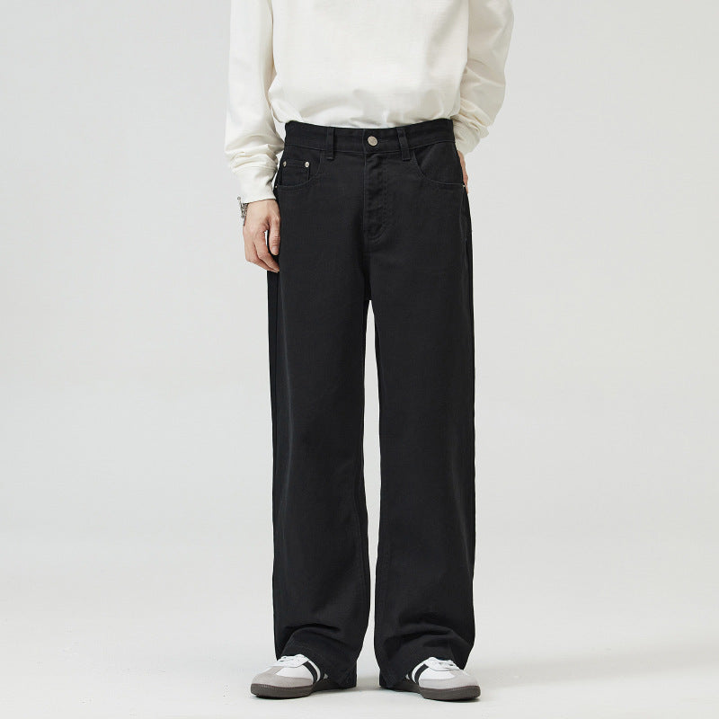 Men’s Loose Fit Jeans in Minimal Streetwear Style | Wide Leg Casual Trousers
