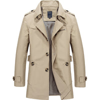 Men’s Trench Coat in Classic Long Style | Smart Casual Overcoat for All Seasons