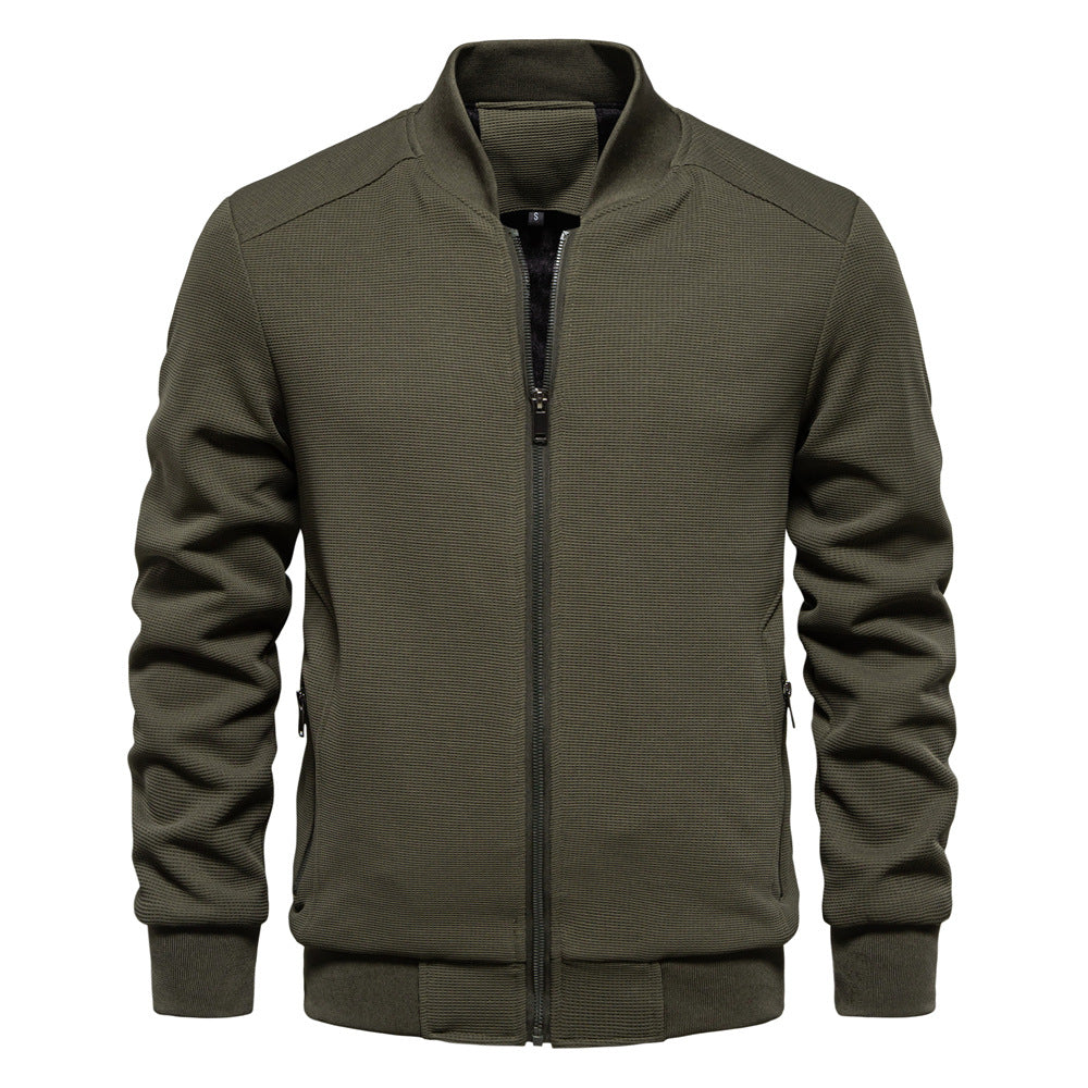 Men’s Autumn and Winter Jacket with Zip Front | Casual Warm Bomber Jacket