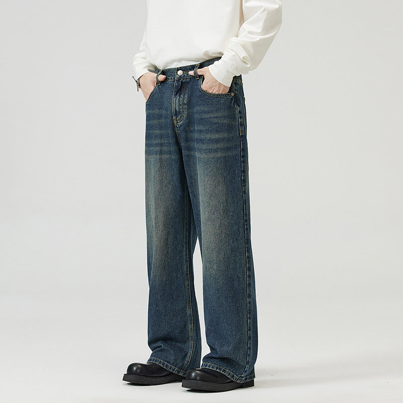 Men’s Loose Fit Jeans in Casual Streetwear Style | Wide Leg Denim Trousers