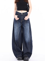 Women’s Wide Leg Baggy Jeans High Waist | Casual Ladies Trousers Denim Style