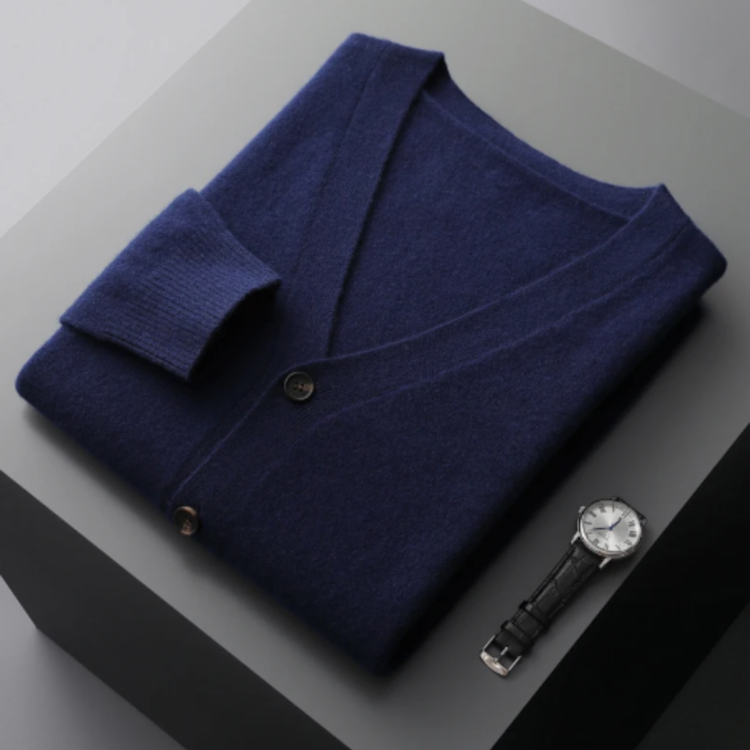 Men’s Lightweight Button-Up Cardigan | Slim Fit Knitwear | Smart Casual Layer | All Season Jumper