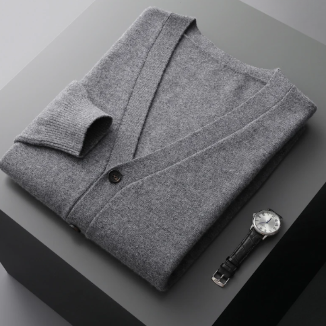 Men’s Lightweight Button-Up Cardigan | Slim Fit Knitwear | Smart Casual Layer | All Season Jumper