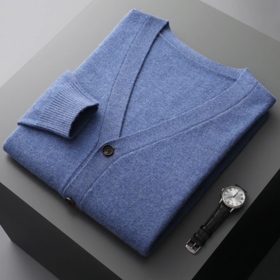Men’s Lightweight Button-Up Cardigan | Slim Fit Knitwear | Smart Casual Layer | All Season Jumper