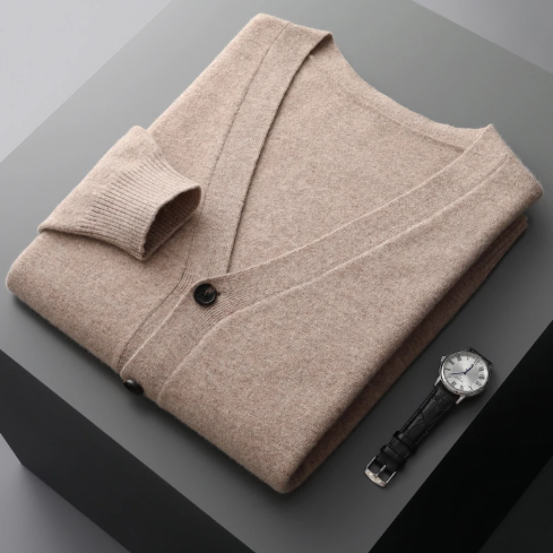 Men’s Lightweight Button-Up Cardigan | Slim Fit Knitwear | Smart Casual Layer | All Season Jumper